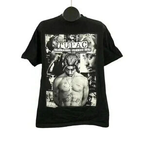 Tupac Shakur Legends Never Die Printed T-Shirt LARGE Shaka Wear Heavy Weight